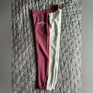 NOAH NYC Core Color block sweatpants XL Maroon/Grey EUC